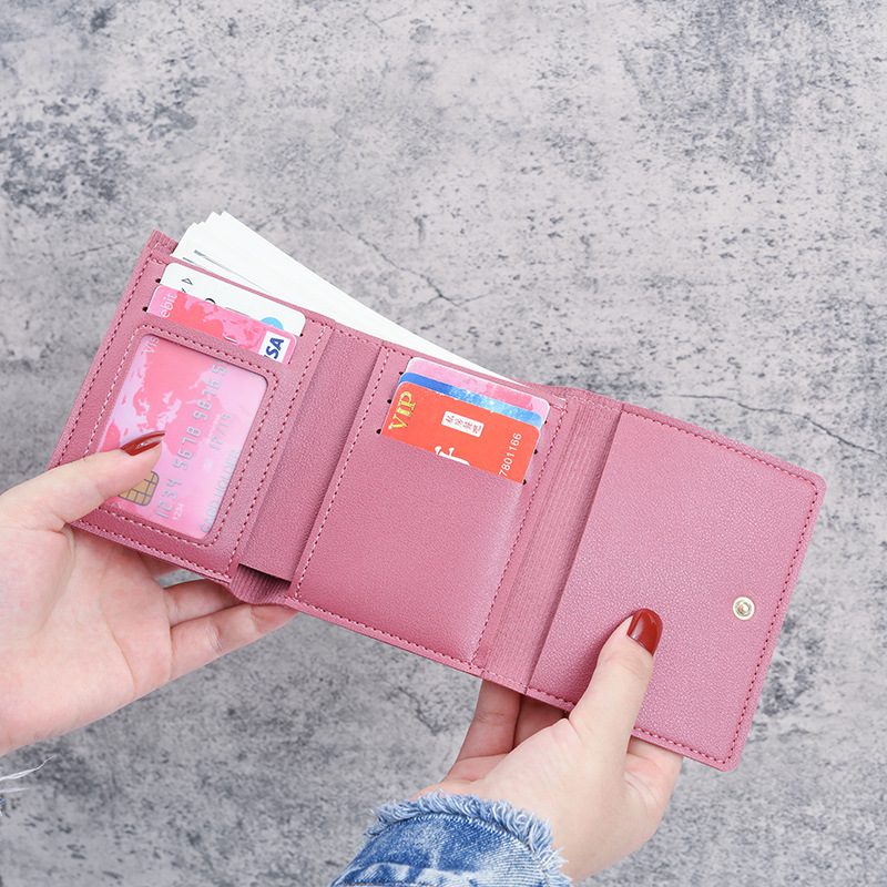 Wholesale foreign trade new printed wallet for women, short style, 30% off, fashionable and fresh, Japanese and Korean version wallet for women Application Scenario