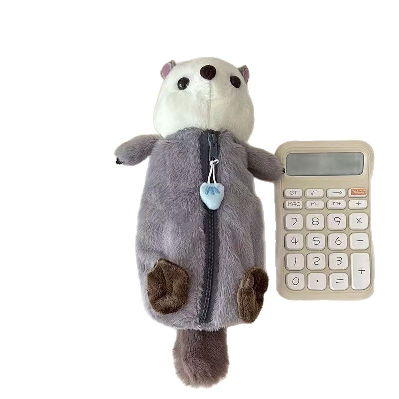 Cute Animal Series Collection: pen case, ins plush stationery box, student stationery storage bag, cartoon doll, sea otter Item Picture