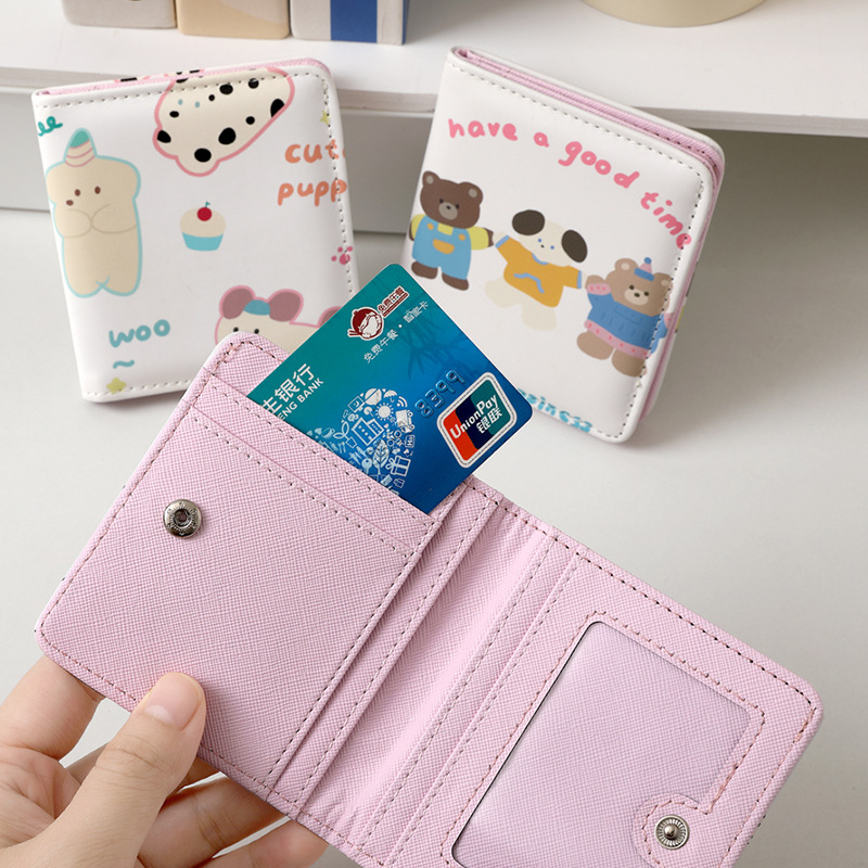 New fashionable ultra-thin short wallet, large-capacity ladies' Japanese-style rfid wallet, zipper, coin bag, card case, cross-border Application Scenario