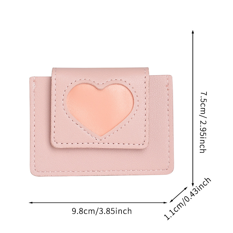 Minwei's new Instagram-style Korean version heart-shaped embossed short macaron color women's coin purse Item Picture