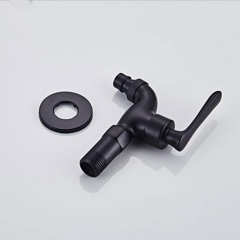 Nordic-style matte paint, thickened all-copper main body, black washing machine faucet, four-inch interface, wall-mounted single cooling Application Scenario