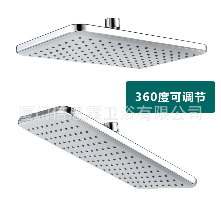 Factory direct sales of 12-inch top shower heads, large rectangular ABS electroplated bathroom high-flow shower heads details Picture