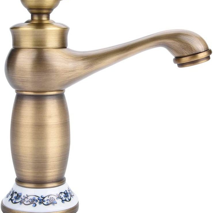 European-style antique brass faucet, blue and white porcelain faucet, magic lamp, antique black, gold and white gold washbasin Application Scenario