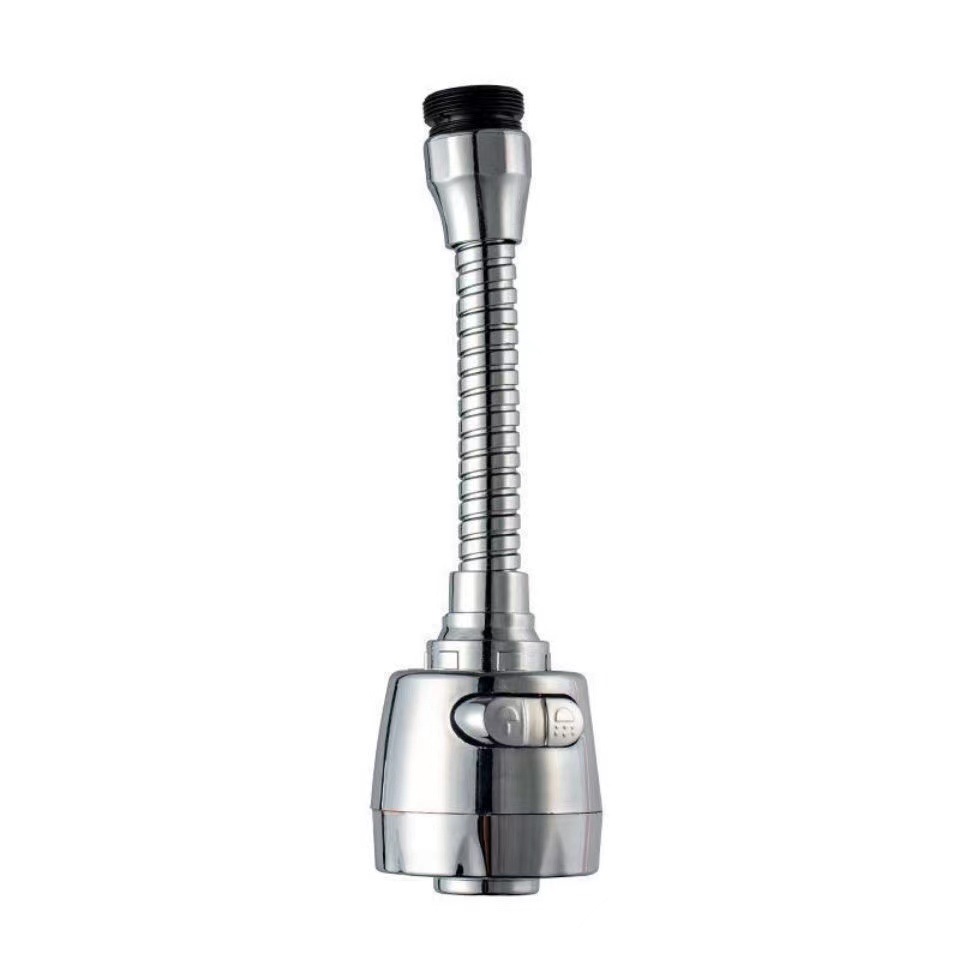 Three-speed pressurized shower head, splash-proof faucet, stainless steel extension pipe, water-saving, universal rotating extension filter Item Picture