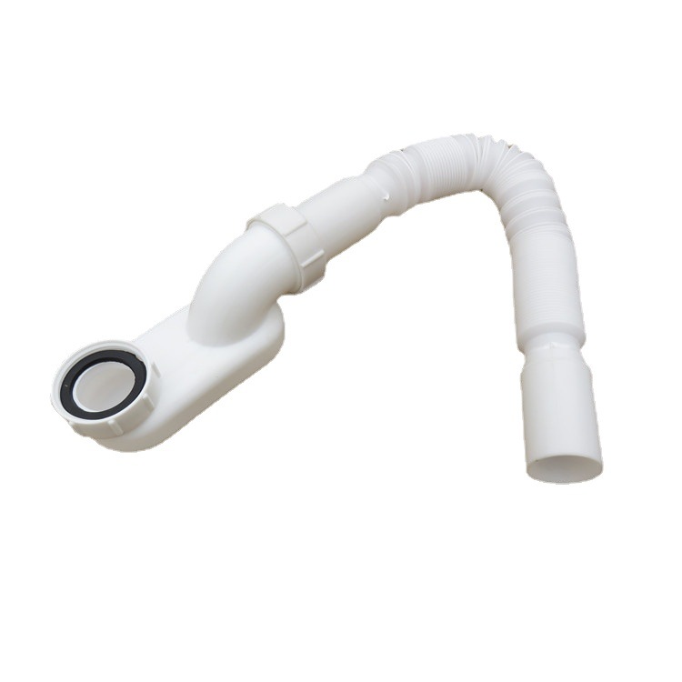 Bathtub drain pipe, shower room wooden bucket drain accessories, displacement pipe, sink, mop pool, plastic telescopic drainage pipe full figure