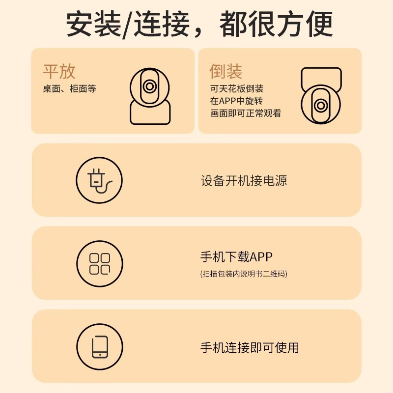 Surveillance camera, home mobile phone, remote wireless 5gwifi, high-definition night vision, 360-degree indoor photography without blind spots Item Picture