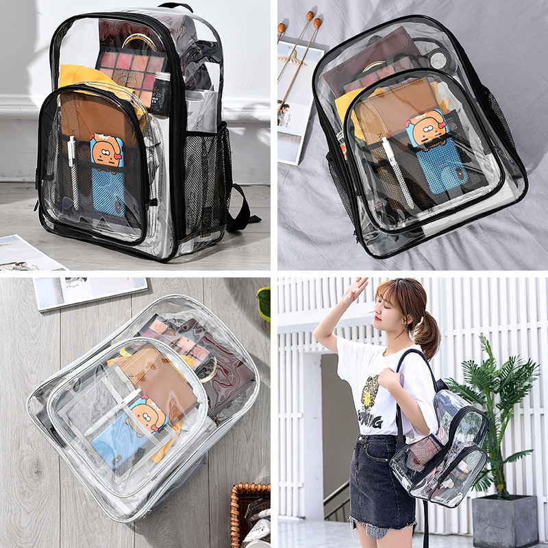 Cross-border best-selling transparent backpacks, waterproof pvc storage bags, large-capacity student schoolbags, men's and women's backpacks in stock Application Scenario