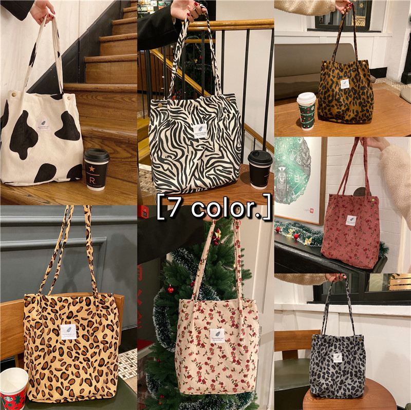 012174 Wholesale Korean-style corduroy four-button women's bags, large-capacity artistic single-shoulder bags, student shopping bags for women full figure