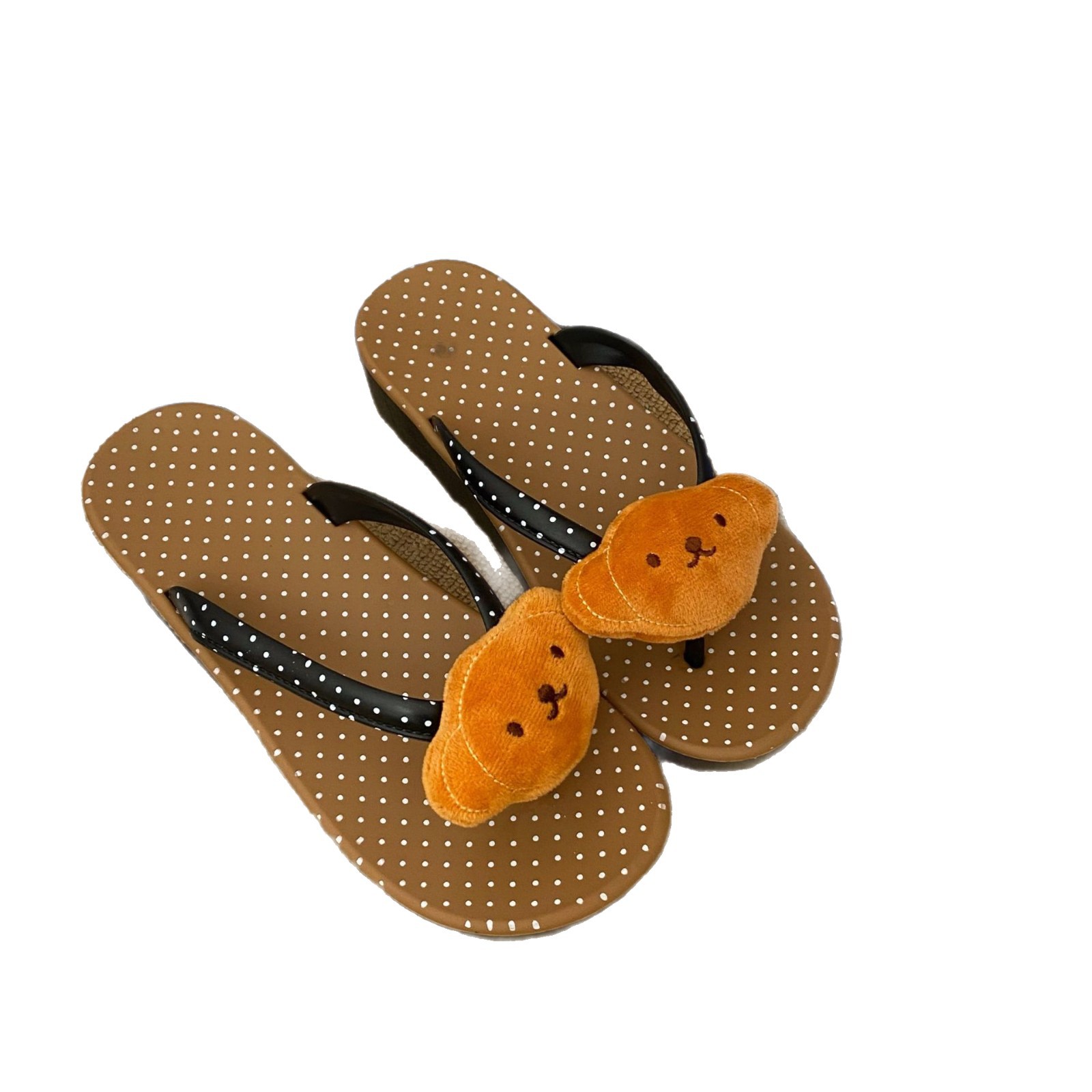 Cartoon animal polka dot herpeso slippers for women, 2025 new height-increasing and versatile summer outerwear, soft and thick-soled slippers Item Picture