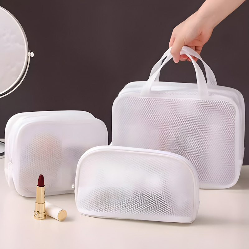 Portable waterproof toiletry bag, large-capacity hand-held cosmetic bag for business trips and travels, new swimming storage bag, bath bag Specification drawing