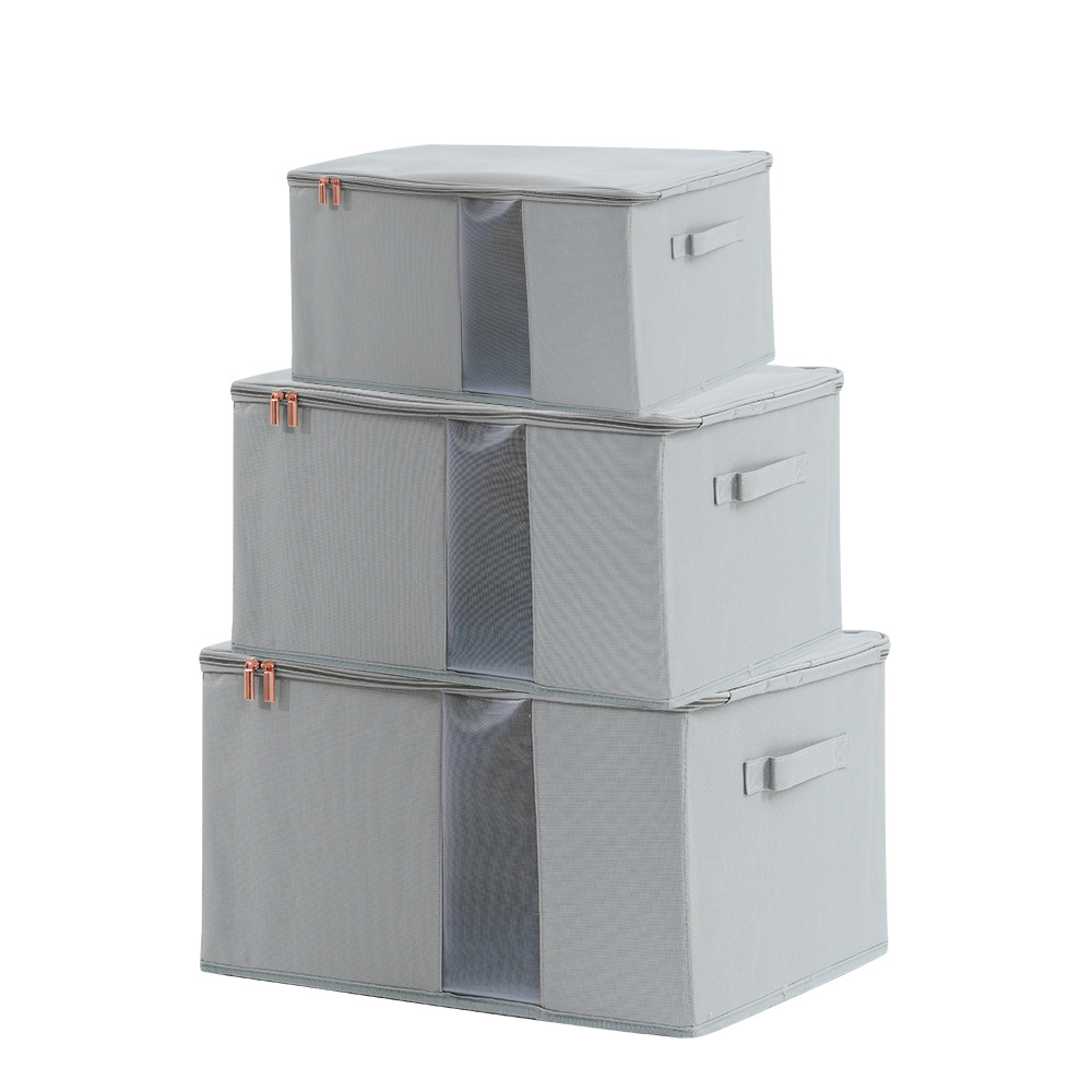 Amazon's new product hot promotion: clothing transparent window organizing box, foldable hand-held zipper storage box Item Picture