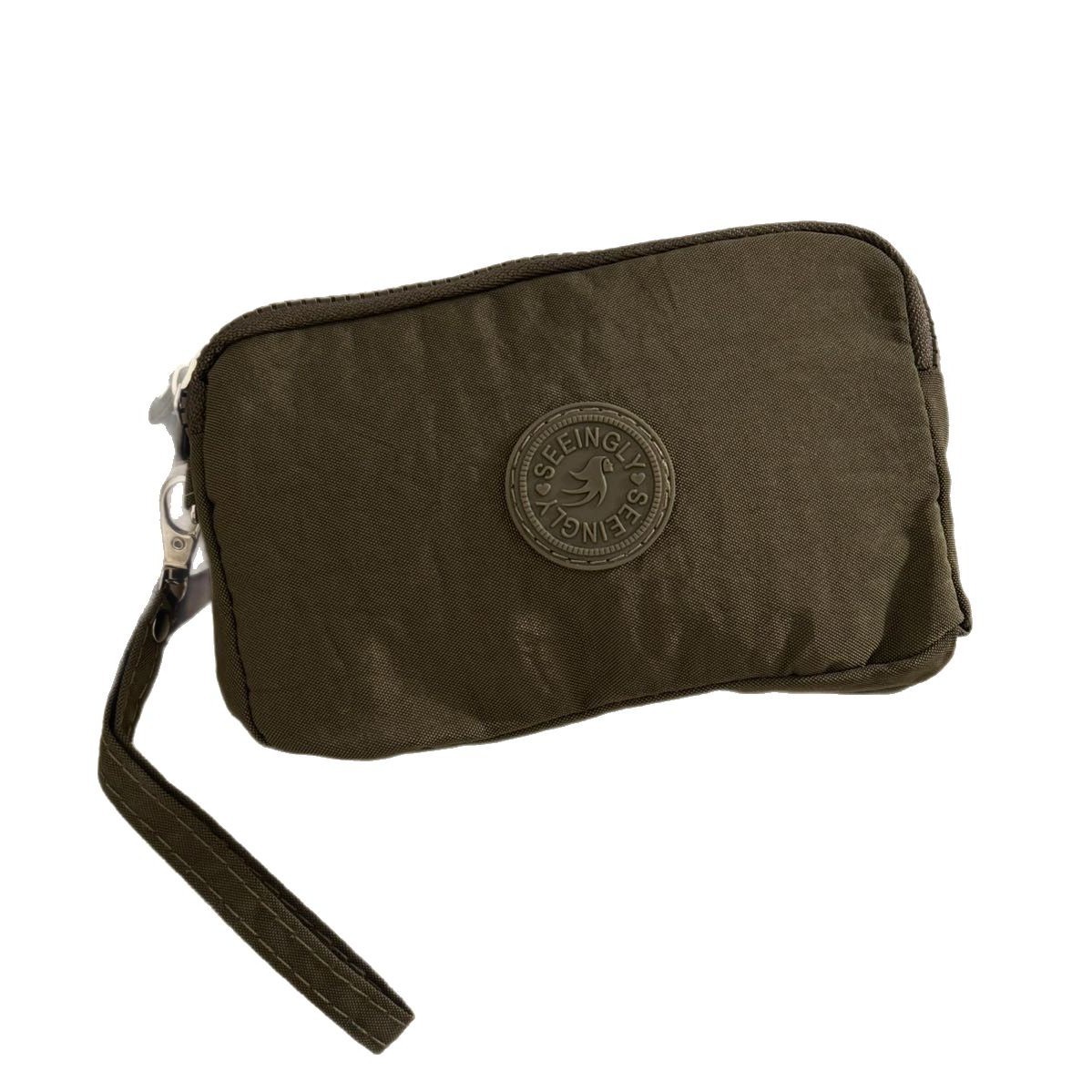 Korean-style fabric hand-held coin purse for women, long and fashionable three-layer zipper, large-capacity, large-screen mobile phone key bag Item Picture