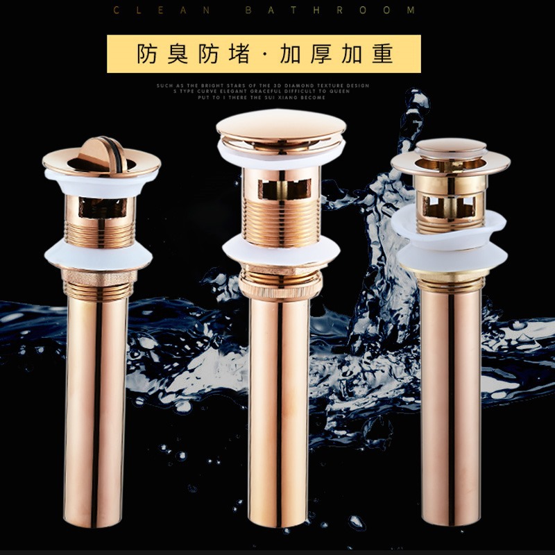 The Bilijia rose gold glass basin has no holes and is a bouncy downspout. The flip plate bouncy ceramic basin has holes for downspouts details Picture
