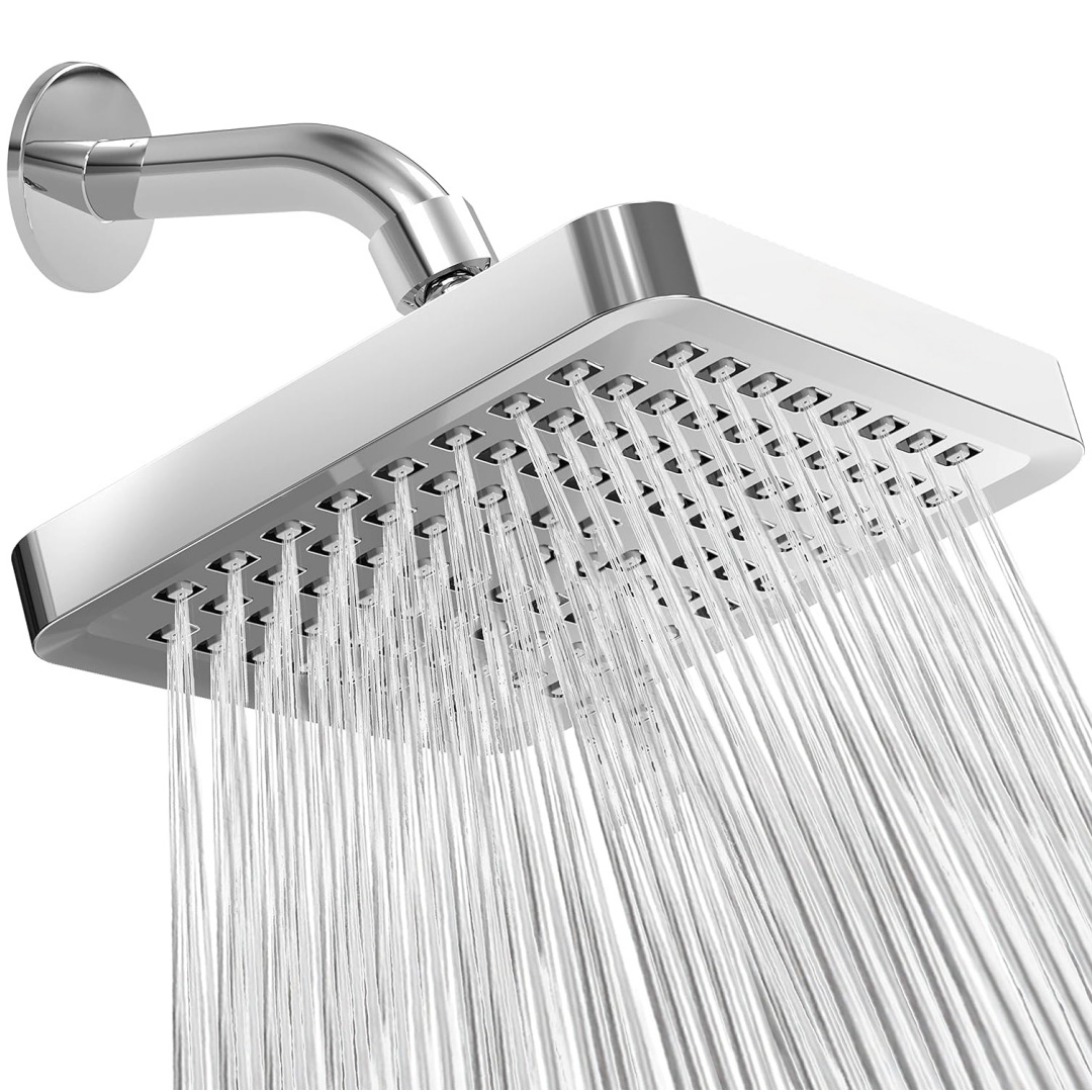Cross-border foreign trade 6-inch and 8-inch shower pressurized, fully electroplated shower head, top nozzle, small showerhead, extension rod shower set Application Scenario