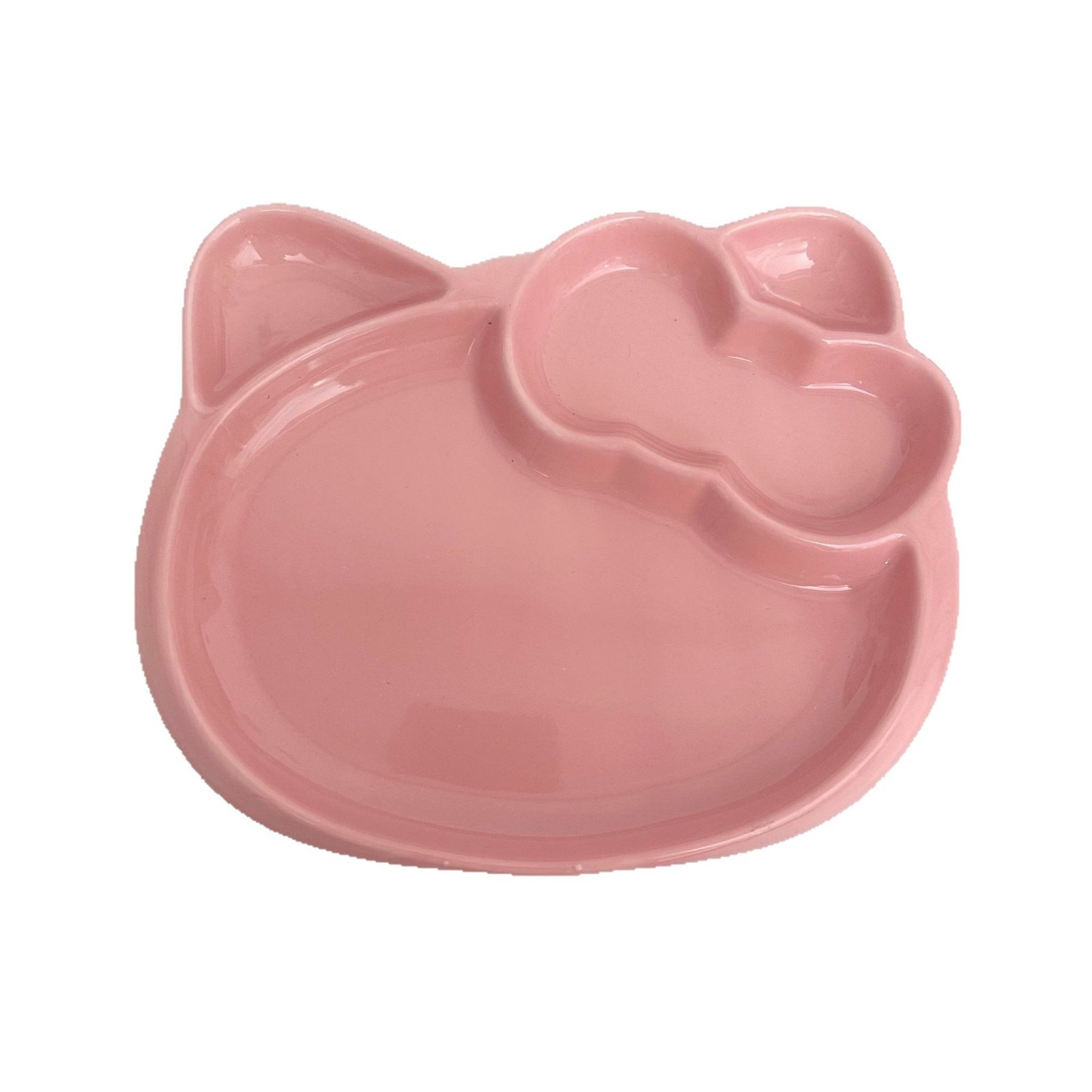 Cute cartoon cat ceramic creative compartments tableware, high appearance level, breakfast fruit salad pose, irregular plates Item Picture