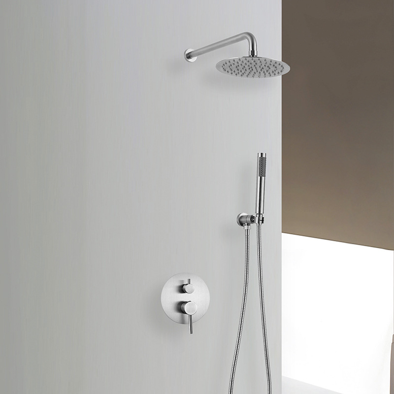 [Manufacturer]SUS304 stainless steel brushed embedded box, concealed shower head, large shower head set for bathroom details Picture