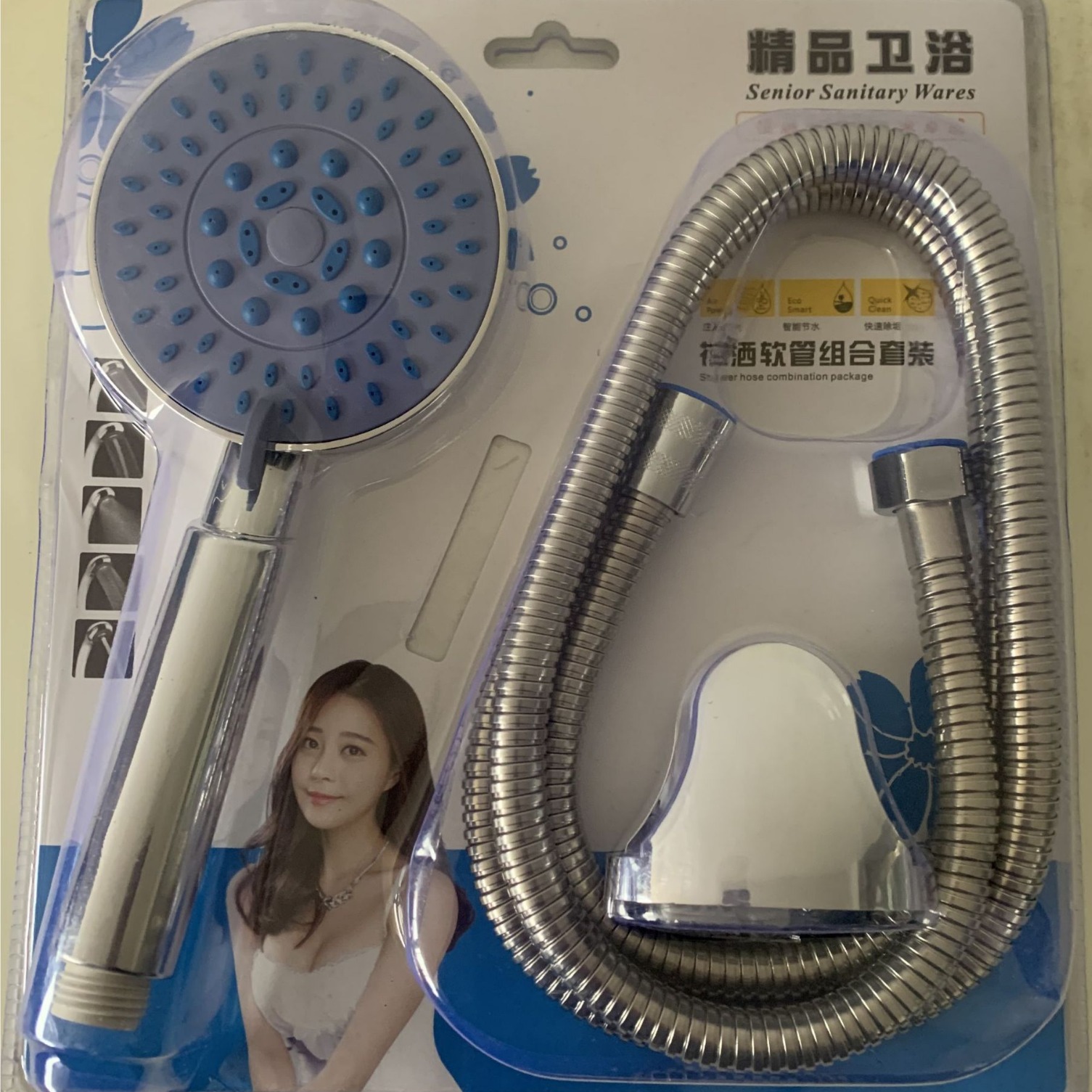 Factory direct sales of shower head sets, electroplated shower heads, vacuum-formed three-piece sets, handheld shower heads and shower head sets details Picture