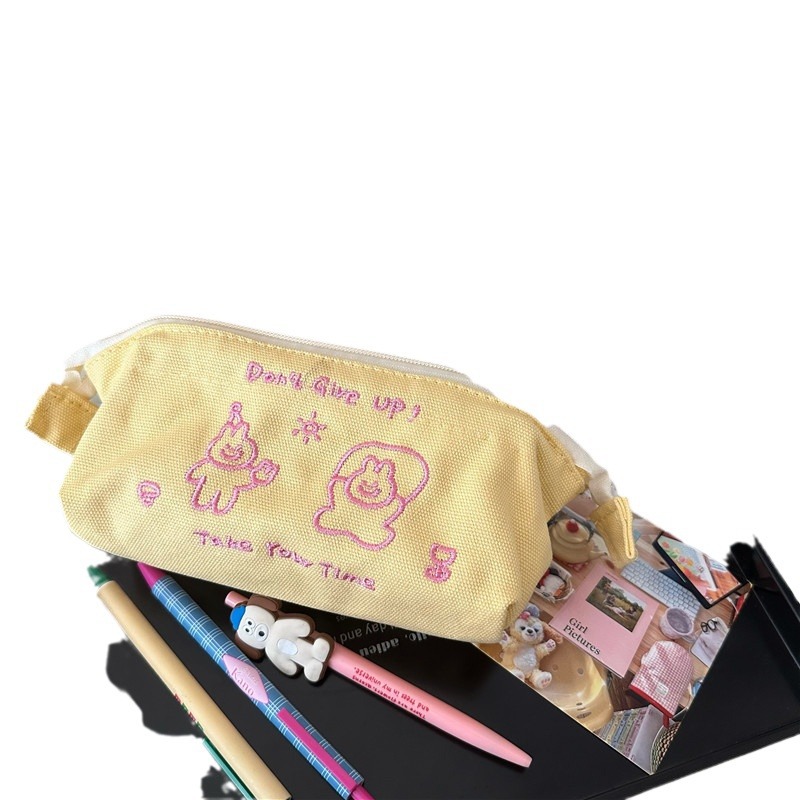 Original design, high appearance level pen case, large capacity, durable cartoon stationery bag, ins style multi-functional stationery storage bag Item Picture