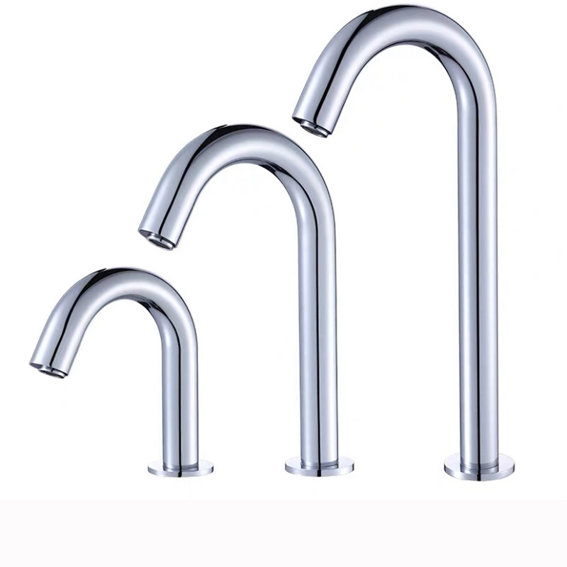 Wholesale of 304 stainless steel kitchen sensor faucet, intelligent fully automatic curved pipe washbasin faucet from the manufacturer Item Picture