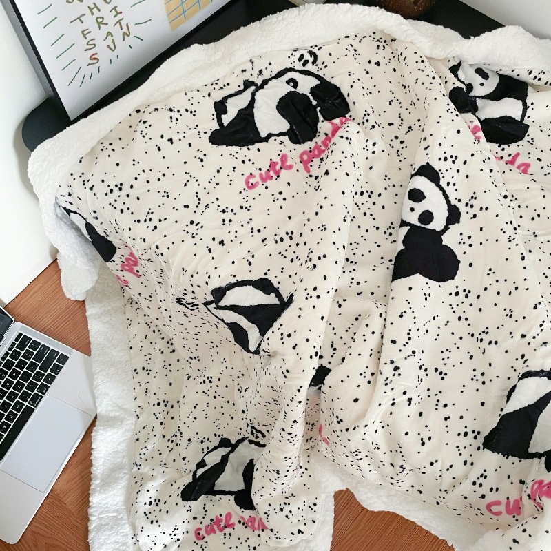 Thickened lambskin fleece autumn and winter office shawl, nap blanket, coral fleece sofa cover blanket for student dormitories Specification drawing