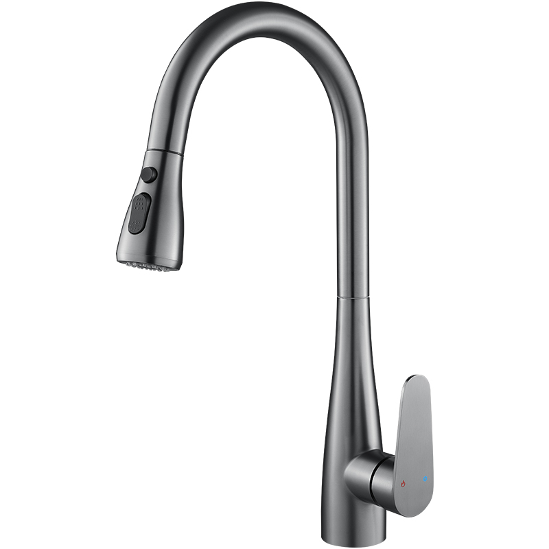 Cross-border kitchen pull-out faucet universal household sink sink rotatable pressure-increasing telescopic hot and cold water faucet Item Picture