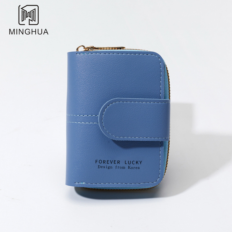 New women's wallet short solid color card bag 2023 Summer Wallet button zipper coin purse wholesale Application Scenario