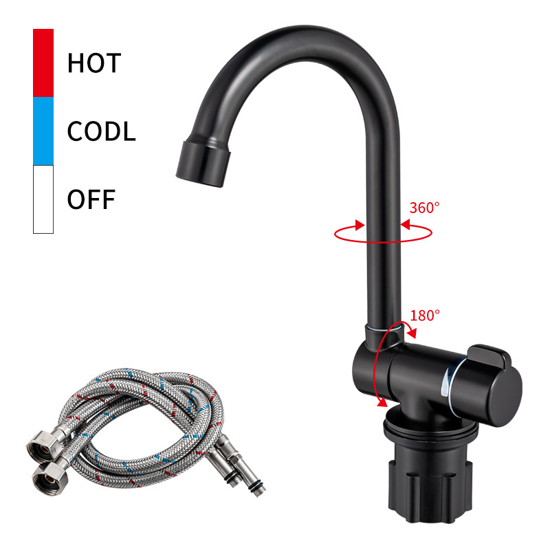 The manufacturer supplies black cold and hot foldable RV faucets for opening Windows inside full figure