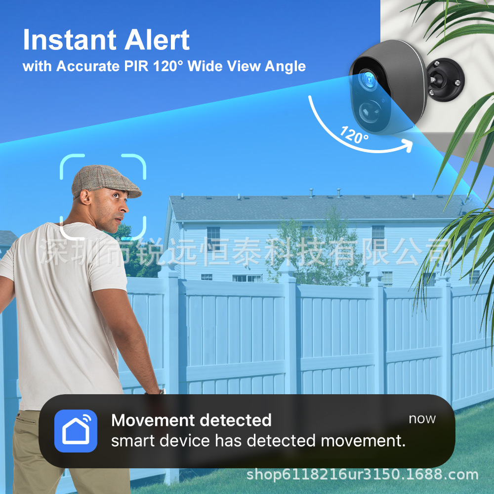 The graffiti camera features low power consumption, 9000mAh/5200mAh battery, security monitoring, WIFI, water resistance, night vision and high definition details Picture