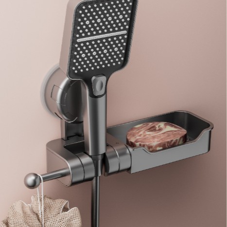 Suction cup showerhead stand, household bathroom children's showerhead, no drilling hook, adjustable showerhead base details Picture