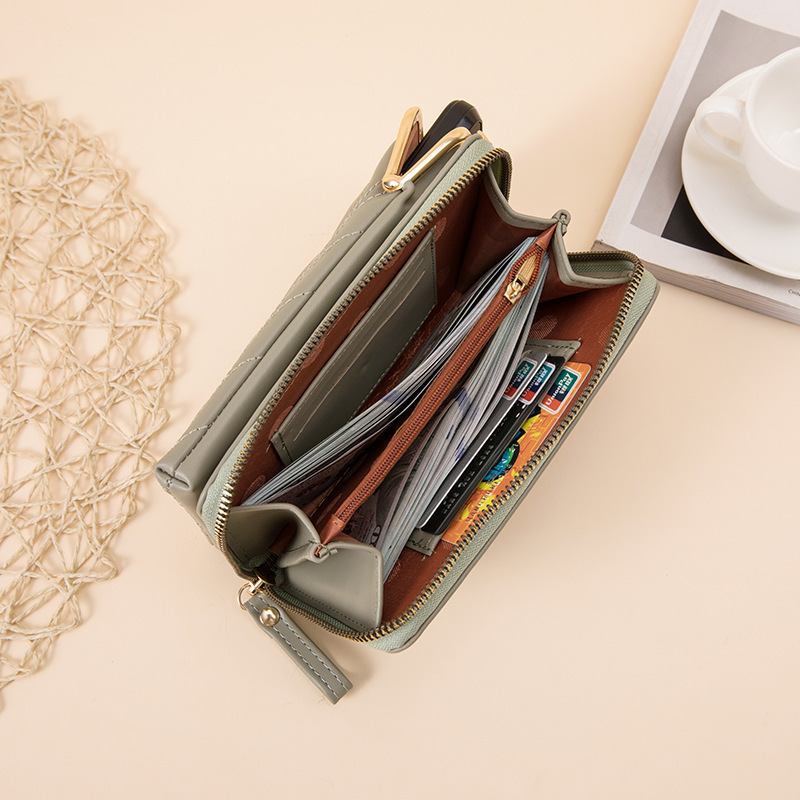 New Korean-style fashionable multi-functional crossbody single-shoulder bag with zipper, solid color, simple and mini, versatile wallet Specification drawing