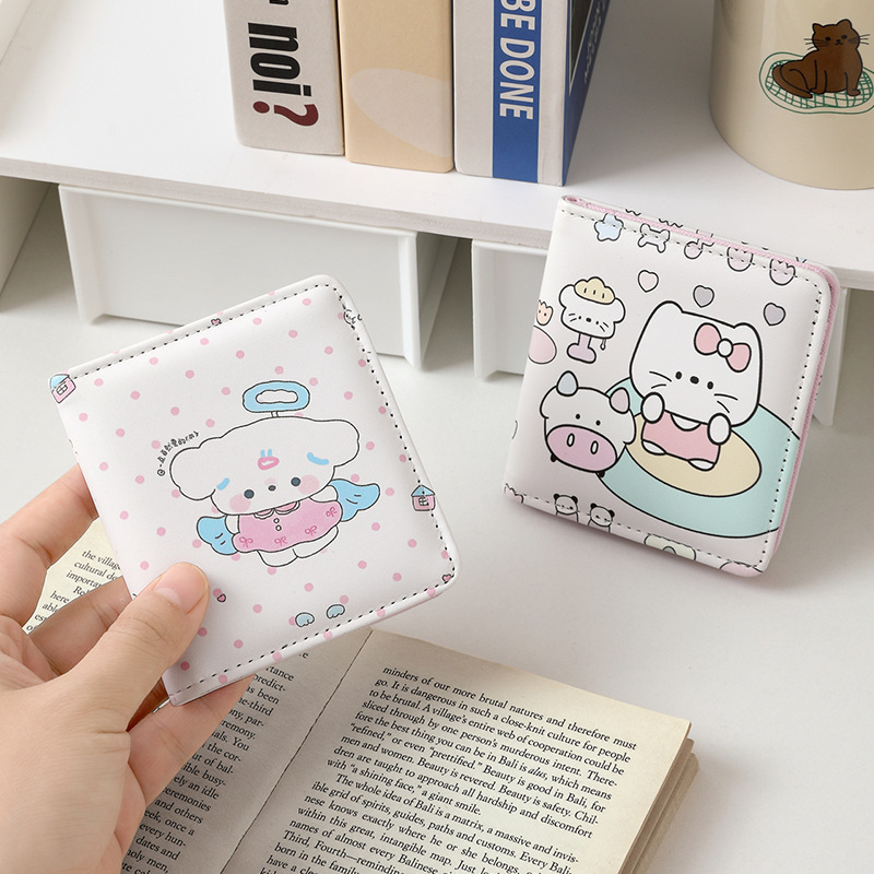 New fashionable ultra-thin short wallet, large-capacity ladies' Japanese-style rfid wallet, zipper, coin bag, card case, cross-border details Picture