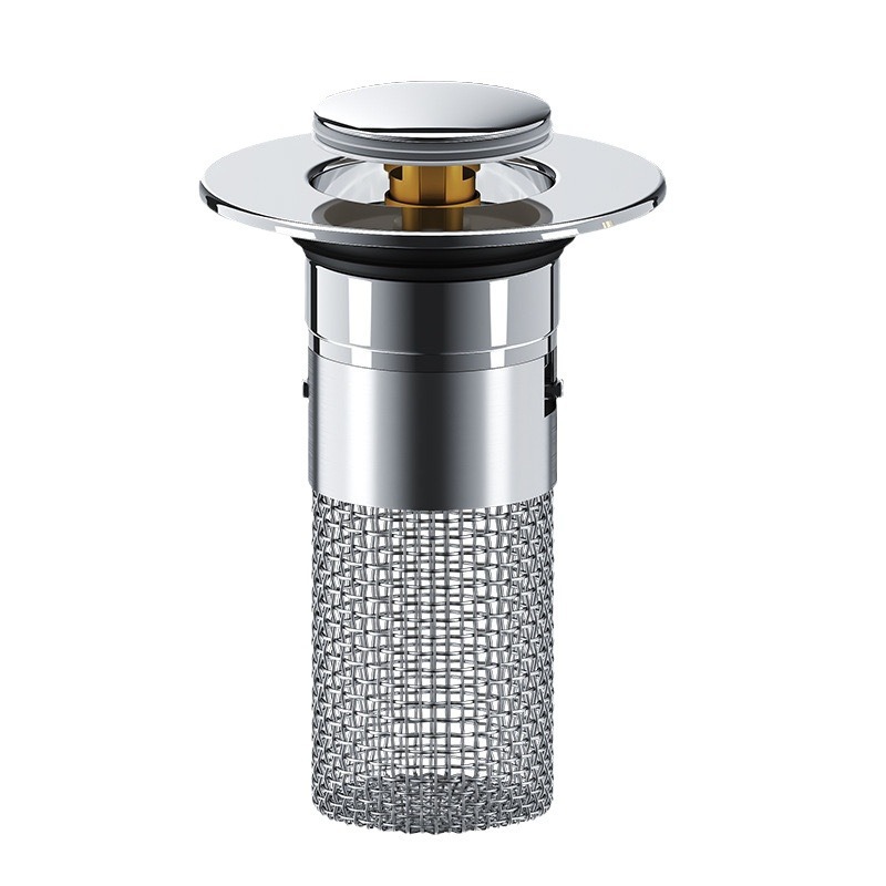 Cross-border special supply of washbasin face sink leakage plug, press-type bouncing filter screen, anti-odor and anti-clogging drain basin Item Picture