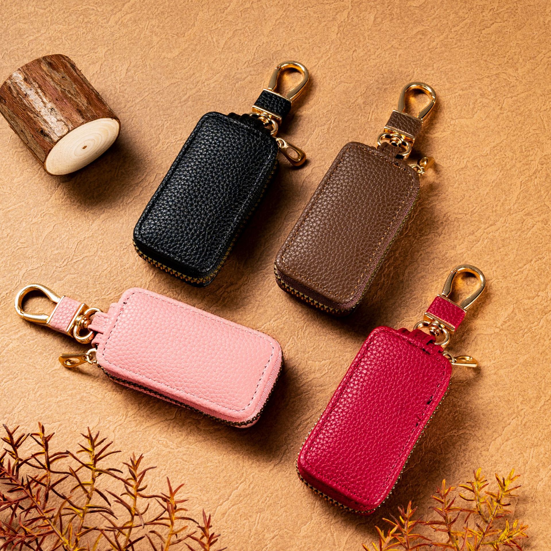 Cross-border fashion and creative zipper-style car key case, small and mini car key storage case, unisex full figure