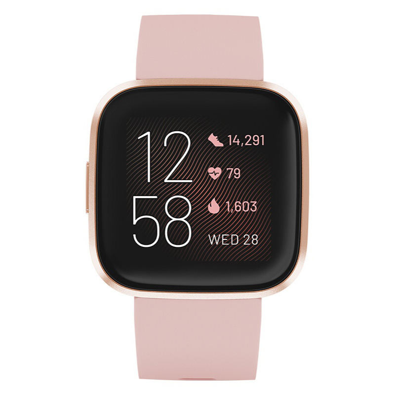 The smartwatch is suitable for the fitbit versa 2 sports heart rate watch with a running silicone strap full figure