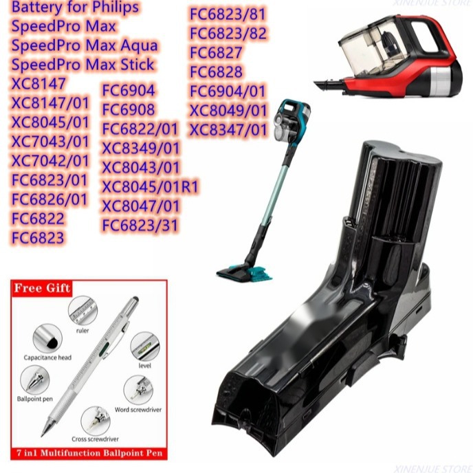 Suitable for Philips vacuum cleaners and sweepers with IP822 and IBD034GA batteries full figure