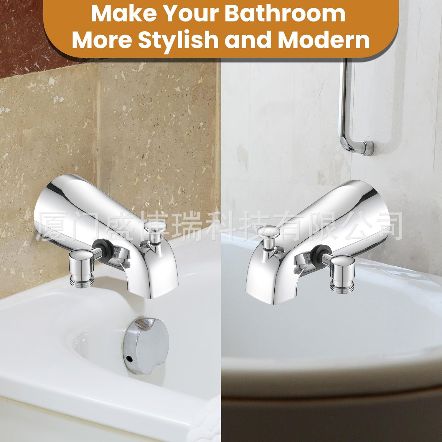 Amazon bathtub faucet wall-mounted hot and cold shower head set built-in bathtub faucet Application Scenario