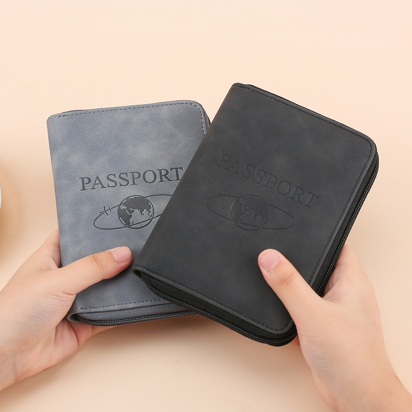 The new cross-border multi-functional women's long zipper passport bag from Ailun features a fashionable color-blocking travel air ticket storage and document preservation Application Scenario