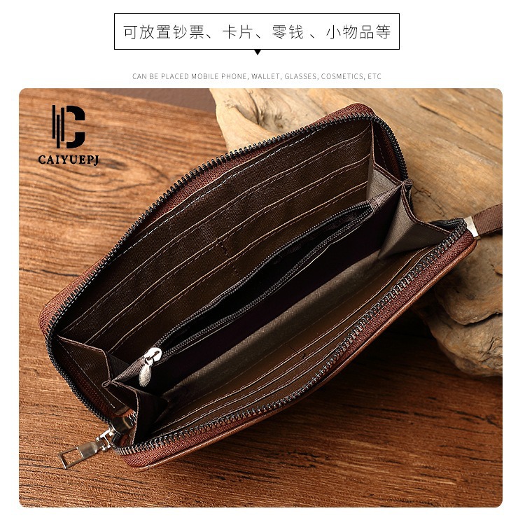New cross-border long men's wallet with multiple slots, casual zipper wallet, large-capacity hand-held bag for young people, and coin purse Application Scenario