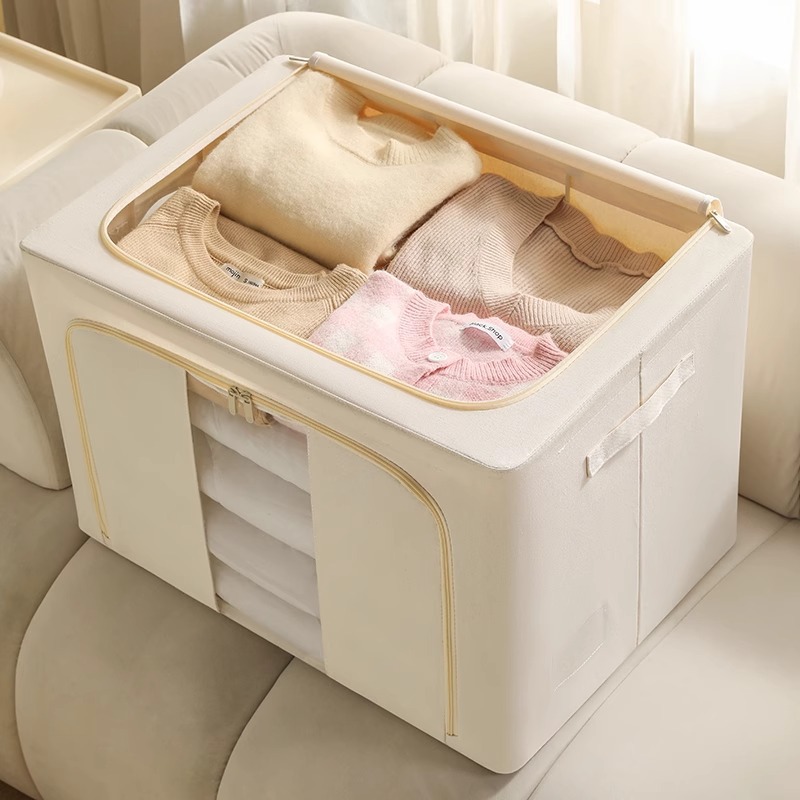 Youna Oxford Cloth storage Box, fabric foldable large-capacity organizing box, bedroom clothes storage, folding storage box Application Scenario