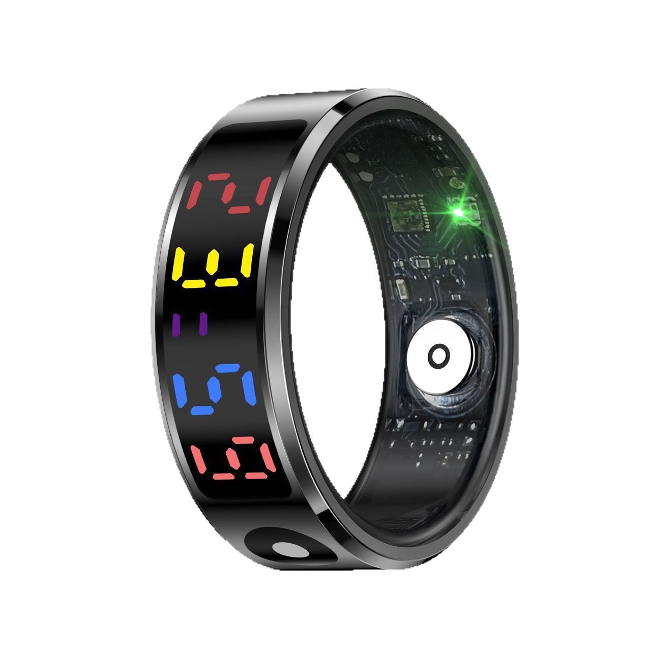 R12 Color screen Smart Ring, step count, heart rate, blood pressure, blood oxygen, sleep monitoring, 5ATM waterproof color screen smart ring Item Picture