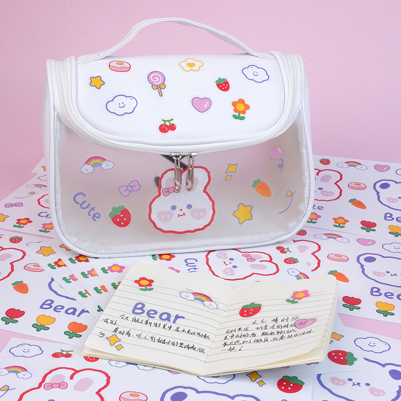 Wholesale of cartoon self-adhesive sticker labels, DIY diaries, waterproof suitcase stickers, stationery, and cute transparent stickers Application Scenario