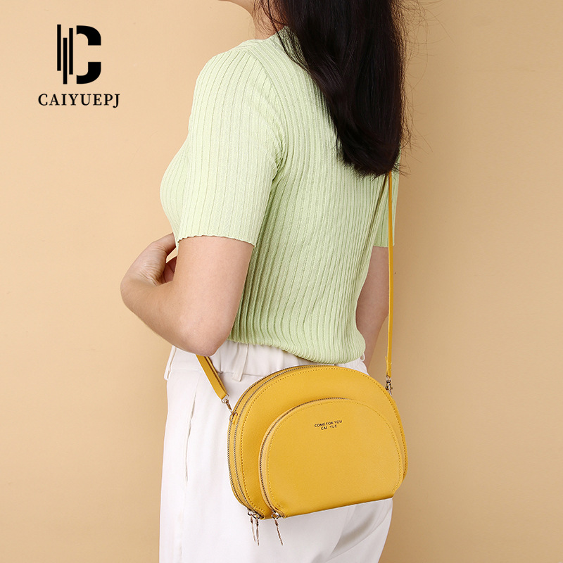Fashionable women's bag, multi-layered single-shoulder crossbody bag, versatile and trendy mobile phone bag, women's wallet, large-capacity light crossbody bag full figure