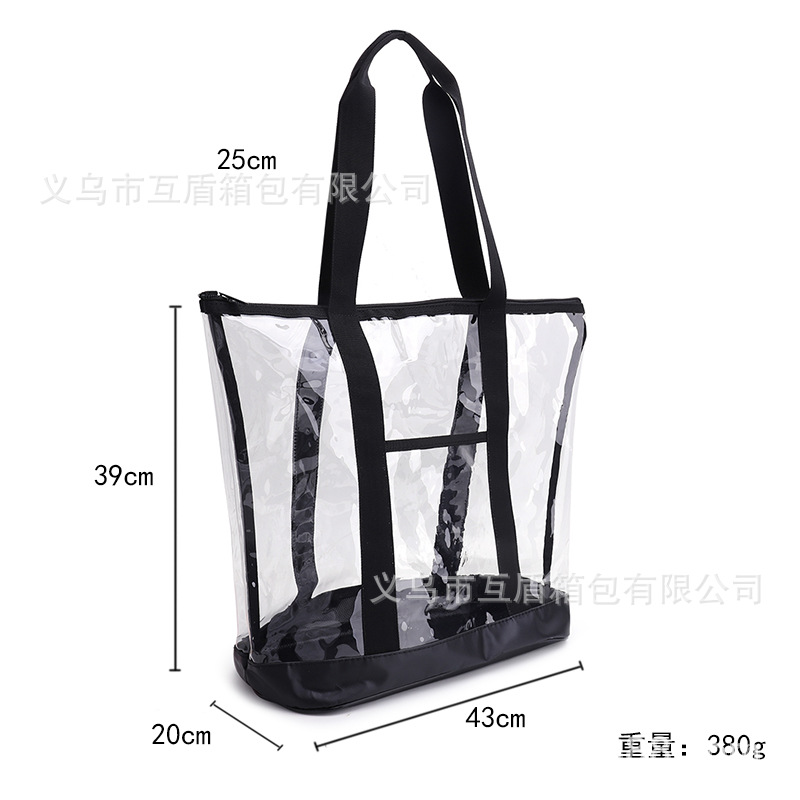 New PVC hand-held beach bag, outdoor storage bag, outdoor camping clothing, dust-proof single-shoulder bag, seaside storage bag Application Scenario