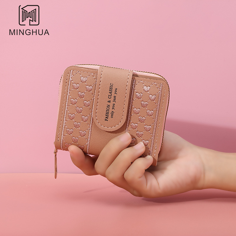 New style wallet, short card case for women, high-end cross-border printed zipper coin purse, original factory Specification drawing
