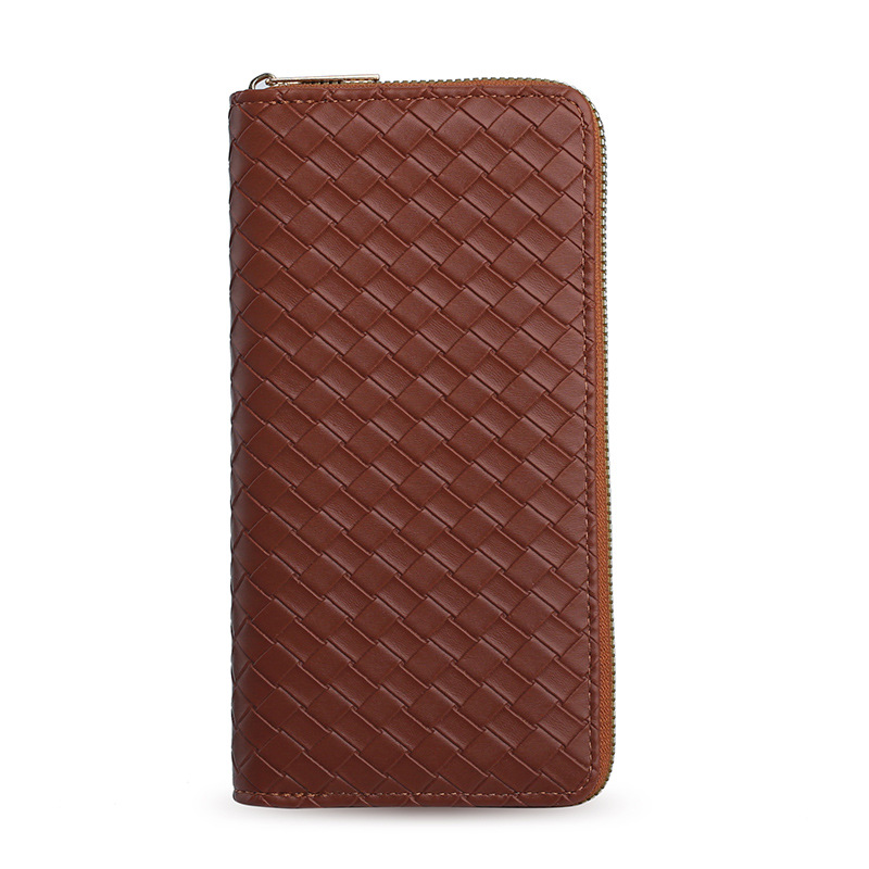 New cross-border women's wallet, long woven pattern zipper clutch, multi-slot wallet, Wallet, mobile phone case Item Picture