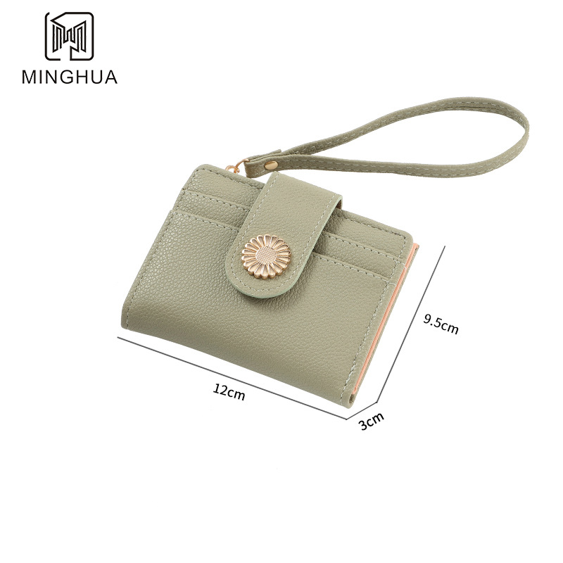 New women's wallet short solid color card case 2023 autumn/winter women's high-end zipper coin purse wholesale Application Scenario