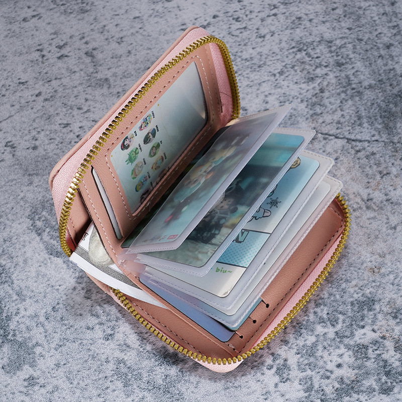 Men's multi-position anti-demagnetization driver's license document bag wallet, women's bank card pocket change driver's license wallet full figure