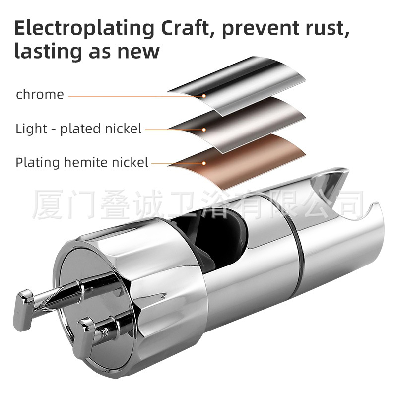The new 16-28mm universal sliding sleeve telescopic showerhead fixing base from Xiamen Sanitary ware is easy to disassemble and assemble without disassembling the shower rod Item Picture