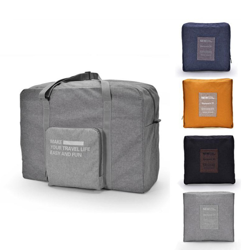 Large-capacity folding single-shoulder carry-on bag storage bag with pull handle, outdoor travel bag luggage storage bag Item Picture