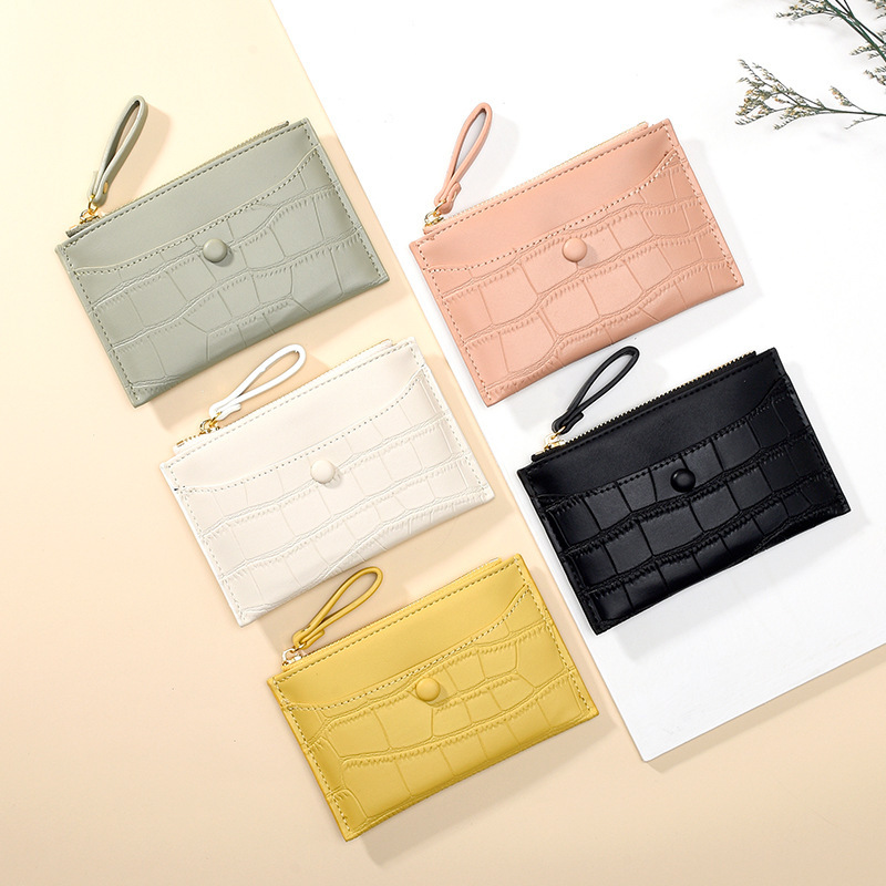The new simple and short ladies' coin purse with zipper and coin bag is mini, ultra-thin, and has multiple slots. It's a trendy and fashionable card bag for holding details Picture